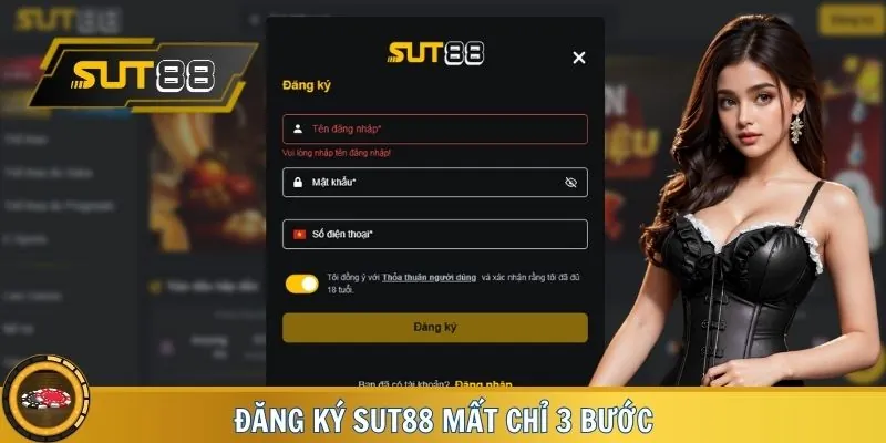 Các bước đăng ký SUT88 đơn giản cho người mới